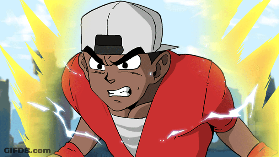 Cartoon Guy Trying Super Saiyan GIF