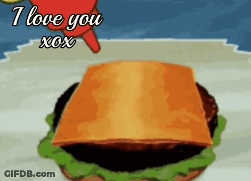Cartoon Hamburger Saying I Love You Xoxo GIF