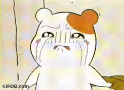 Cartoon Hamster Crying Tears GIF