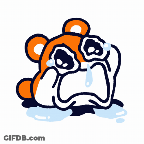 Cartoon Hamster Crying With Tear GIF