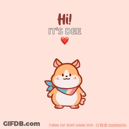 Cartoon Hamster Dee Saying Hi With Red Heart GIF