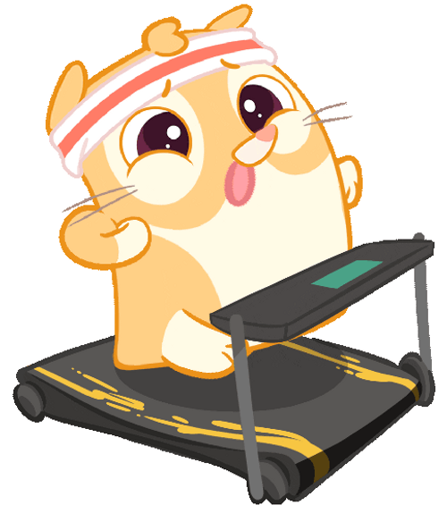 Cartoon Hamster Exercise GIF