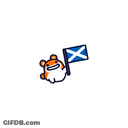 Cartoon Hamster Holding Flag With X GIF