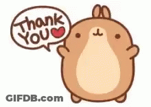 Cartoon Hamster Saying Thank You GIF