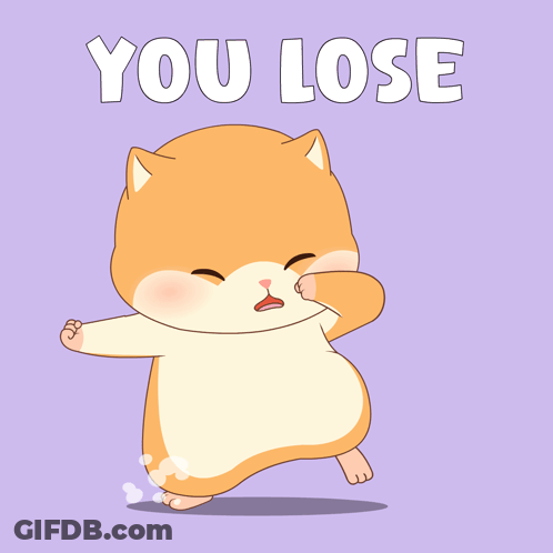 Cartoon Hamster Saying You Lose GIF