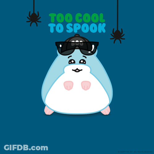 Cartoon Hamster Sunglasses Hat Too Cool To Spook GIF