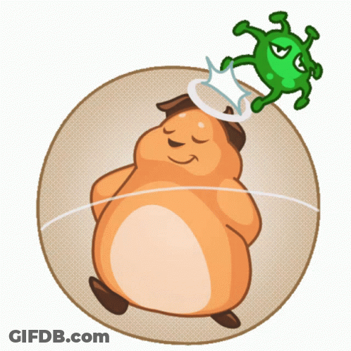 Cartoon Hamster With Green Virus GIF