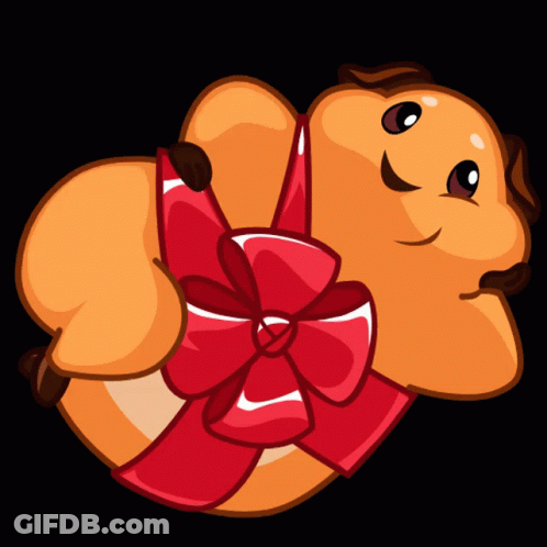 Cartoon Hamster With Red Bow GIF
