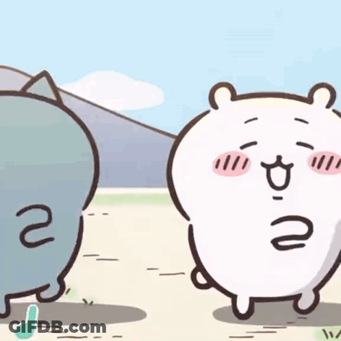 Cartoon Hamsters In Field GIF