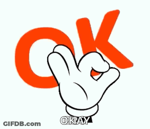 Cartoon Hand Giving OK Sign GIF