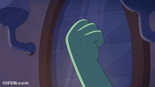 Cartoon Hand Holding Green Plant GIF