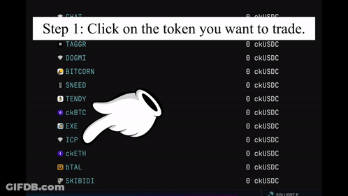 Cartoon Hand Pointing At Trade Token GIF