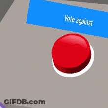 Cartoon Hand Pressing Vote Against Button GIF