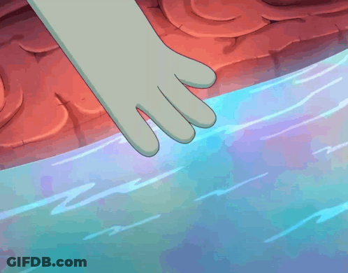 Cartoon Hand Reaching Toward Water GIF