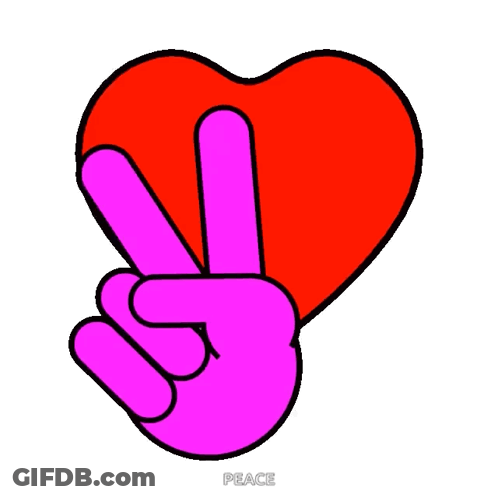Cartoon Hand Showing Peace Sign GIF