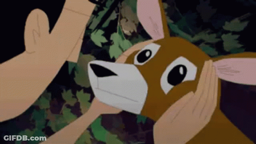 Cartoon Hand Turning Deer Head GIF