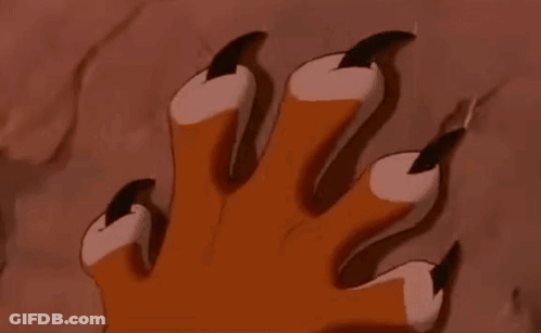 Cartoon Hand With Sharp Claws GIF