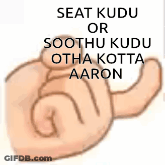 Cartoon Hand With Text Seat Kudu Or Soothu Kudu Otha Kotta Aaron GIF