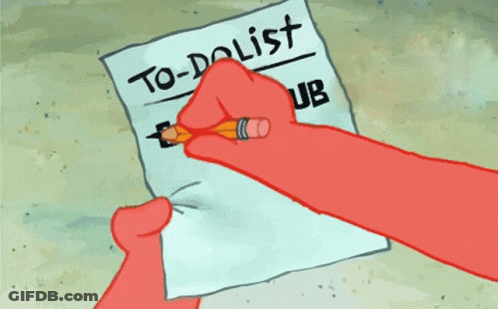 Cartoon Hand Writing On To-Do List With Pencil GIF
