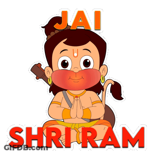 Cartoon Hanuman Jai Shri Ram GIF