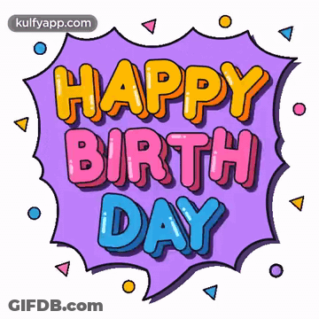 Cartoon Happy Birthday Message GIF