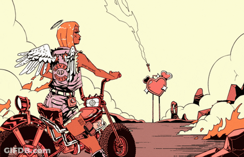 Cartoon Harley Davidson Happy Birthday Death Race GIF