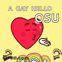 Cartoon Heart Face Kissing Rainbow GIF
