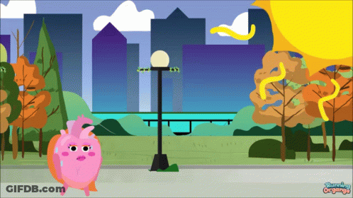 Cartoon Heart Saying Bursting Organs GIF