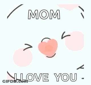 Cartoon Heart Saying Mom I Love You GIF