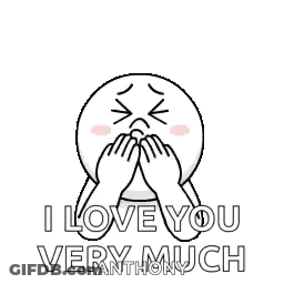 Cartoon Heart Surrounded By Red Hearts Saying I Love You Very Much GIF