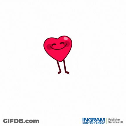 Cartoon Heart With Arms And Legs Saying I Love You But Not As Much As I Love Books GIF