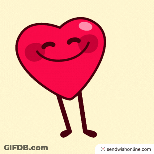 Cartoon Heart With Arms And Legs Smiling GIF