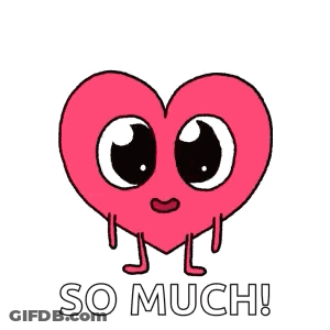 Cartoon Heart With Big Eyes Saying So Much GIF