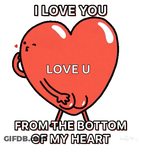 Cartoon Heart With Limbs Saying I Love You GIF