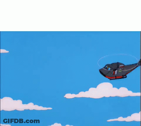 Cartoon Helicopter Flying 'Man Down GIF