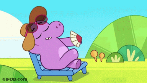 Cartoon Hippo With Sunglasses And Hat GIF