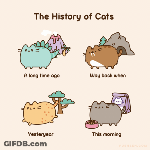 Cartoon History Cats Long Time Ago Way Back When GIF