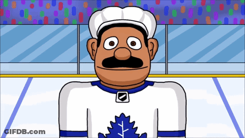Cartoon Hockey Player With Mustache GIF