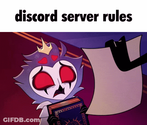 Cartoon Holding Book With Discord Server Rules Text GIF