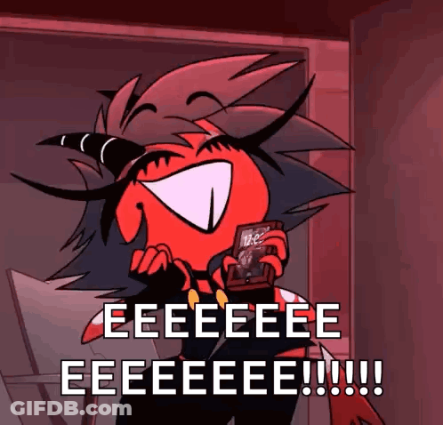 Cartoon Holding Card Saying Eeeeeeee GIF