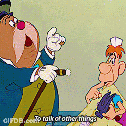 Cartoon Holding Hammer To Talk Of Other Things GIF