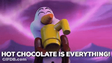 Cartoon Holding Hot Chocolate Saying Hot Chocolate Is Everything GIF