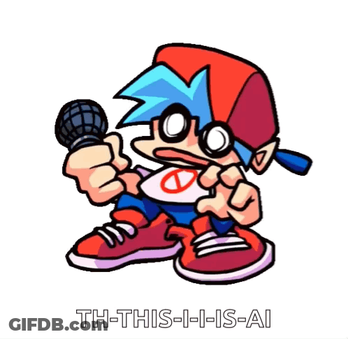 Cartoon Holding Microphone Saying Th-This-I-Is-Ai GIF
