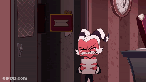 Cartoon Holding Paper In Front Of Wall Clock GIF