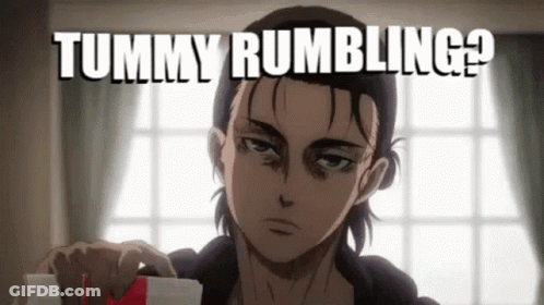 Cartoon Holding Paper Saying Tummy Rumbling GIF
