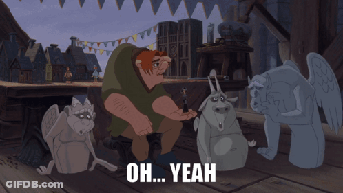 Cartoon Holding Pole Saying Ooooout Theeeere GIF