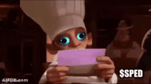 Cartoon Holding Purple Paper Saying Ssped GIF