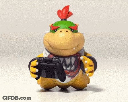 Cartoon Holding Remote With Letter W GIF