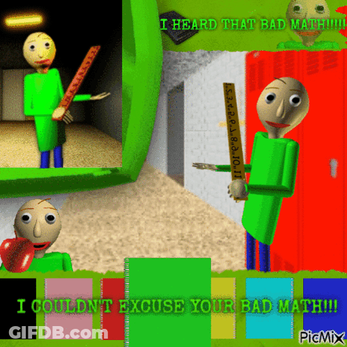 Cartoon Holding Ruler And Apple Saying I Heard That Bad Math GIF