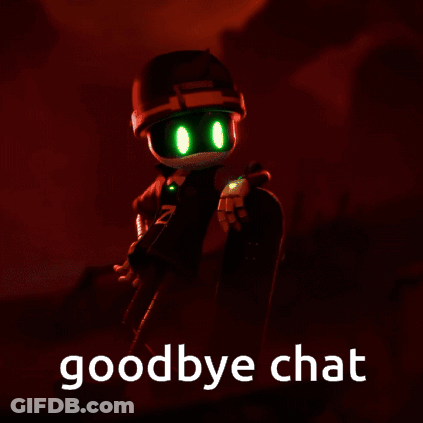 Cartoon Holding Skateboard With Goodbye Chat GIF